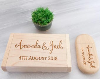 Wood USB, Wedding Keepsake, 32GB USB, Custom USB, Bridesmaid Gift, Personalized Flash Drive, Wedding Gift, Engraved Gift Wedding Photography