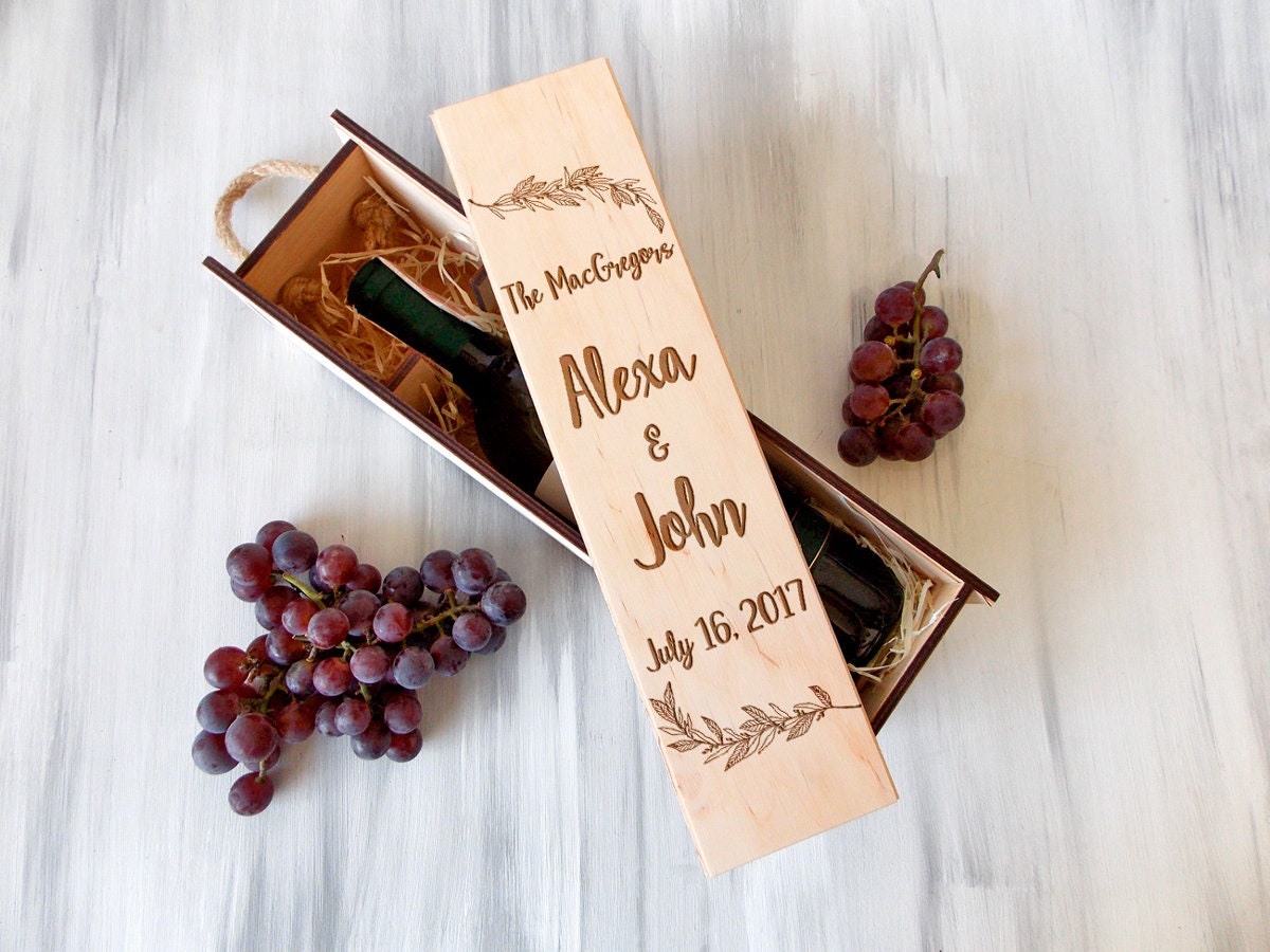 Custom Wine Box Wedding Gift Wedding Wine Box Anniversary Gift Etsy
