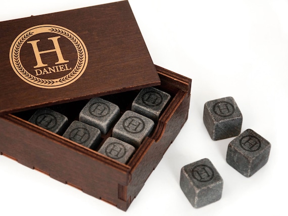 Fathers Day gifts - Whiskey stones - Father of the bride gift - Engraved stone set - Father in law gift