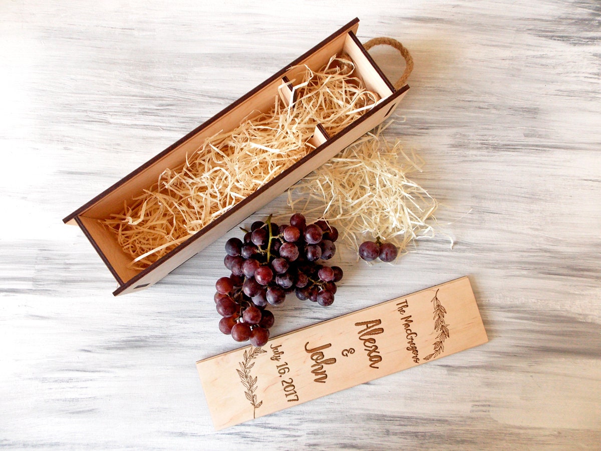 Custom Wine Box Wedding Gift Wedding Wine Box Anniversary Gift Etsy