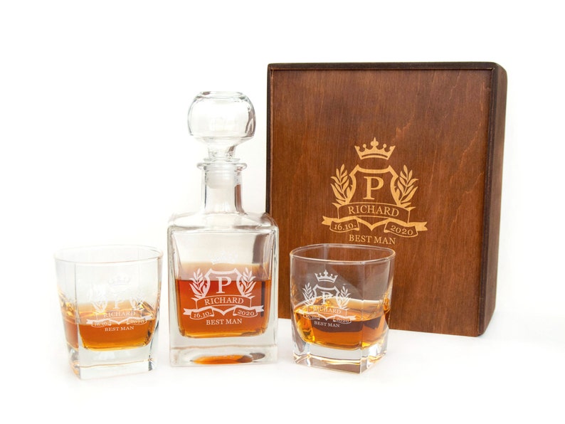 Personalized Whiskey Decanter Set Christmas Gift for Him