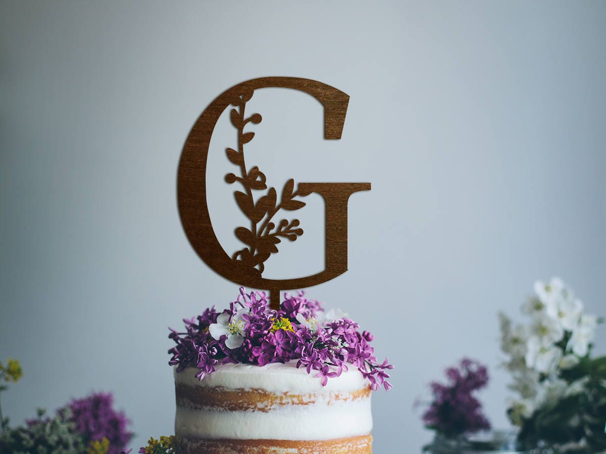 Wedding Cake Topper Letter Cake Topper Monogram Wedding Cake Topper ...
