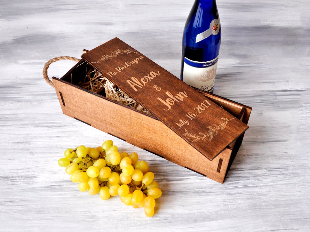 Custom Wine Box Wedding Gift Wedding Wine Box Anniversary Gift Etsy