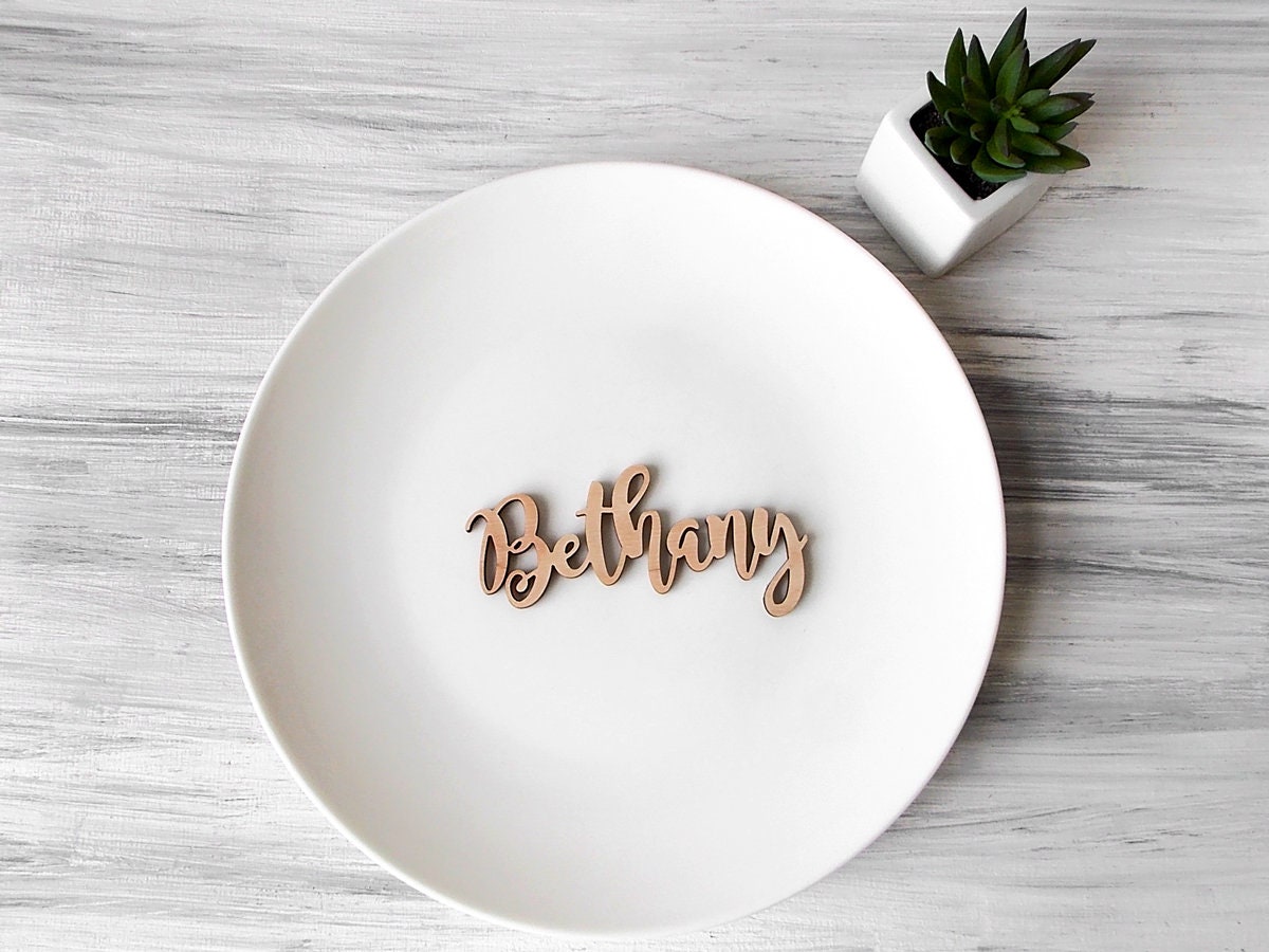 Wedding Table Place Names Wedding Place Cards Wooden Table Etsy