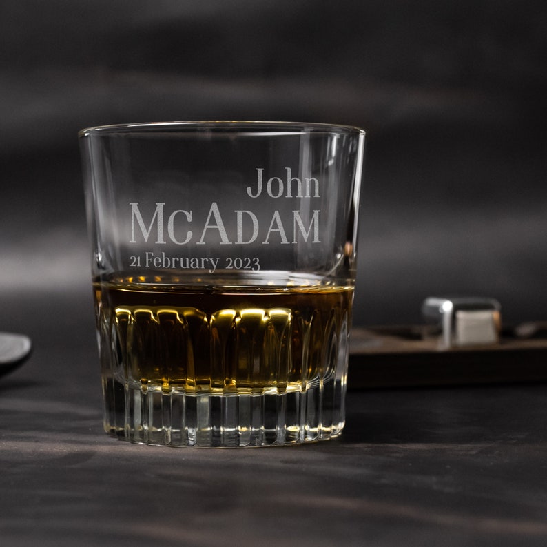 Personalized Whiskey Glass and Cigar Tray Fathers Day Gift Etsy