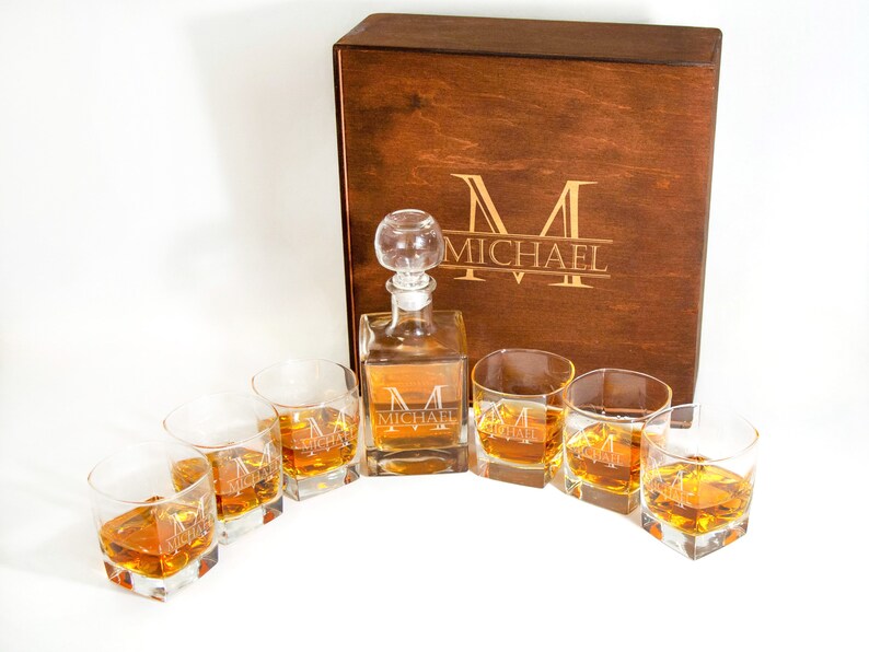Personalized Whiskey Decanter Set Christmas Gift for Him