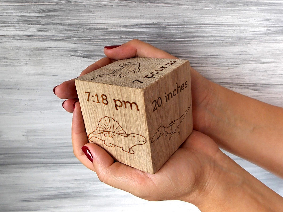 Personalized Baby Block Gift For Newborn Gift Wooden Baby Cube Etsy