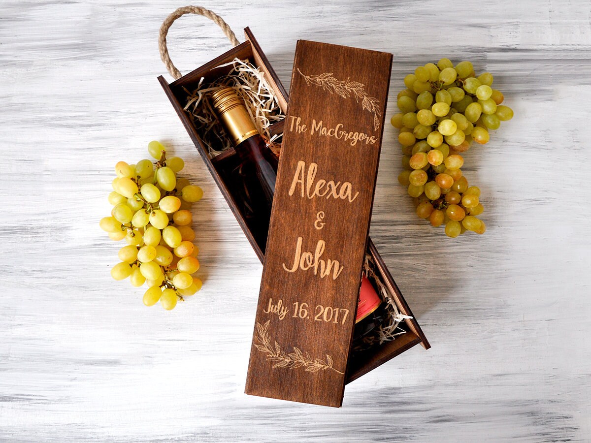 Custom Wine Box Wedding Gift Wedding Wine Box Anniversary Gift Etsy