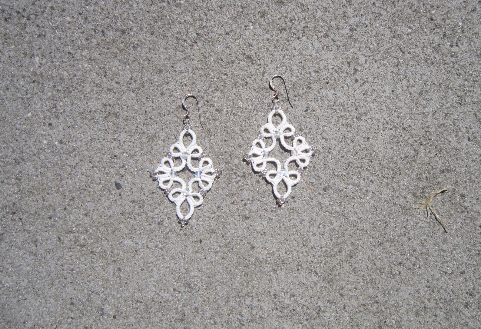 White Lace Earrings White Earrings Beaded Earrings Beaded Etsy Canada