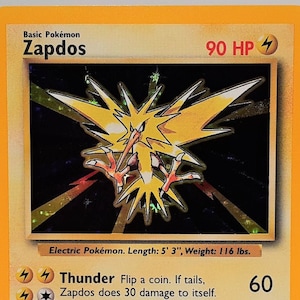 Original 1999 POKEMON Base Set Zapdos 16/102 Holo Unlimited Game