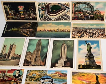 Old Vintage New York NY Postcards Collection Lot Of Thirteen Post Cards