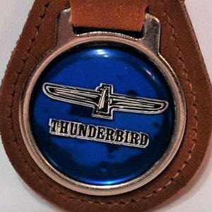 Vintage 1970s Ford Thunderbird Faux Suede Keychain