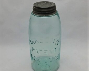 30th 1858 Canning Fruit Jar Apple Green Wedding Decor Midget