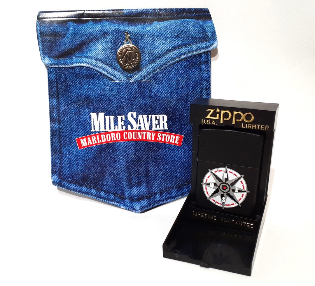 Vintage 1998 Marlboro Unlimited Marlboro Miles Compass Zippo Lighter