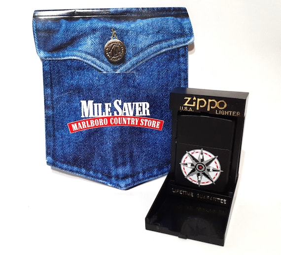 Vintage 1998 Marlboro Unlimited Marlboro Miles Compass Zippo 