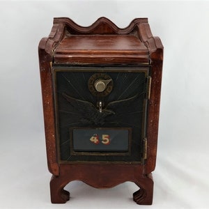 Vintage 1940s Brass and Glass United States Post Office Mail Box Door Post Office Box Door Folk Art Box