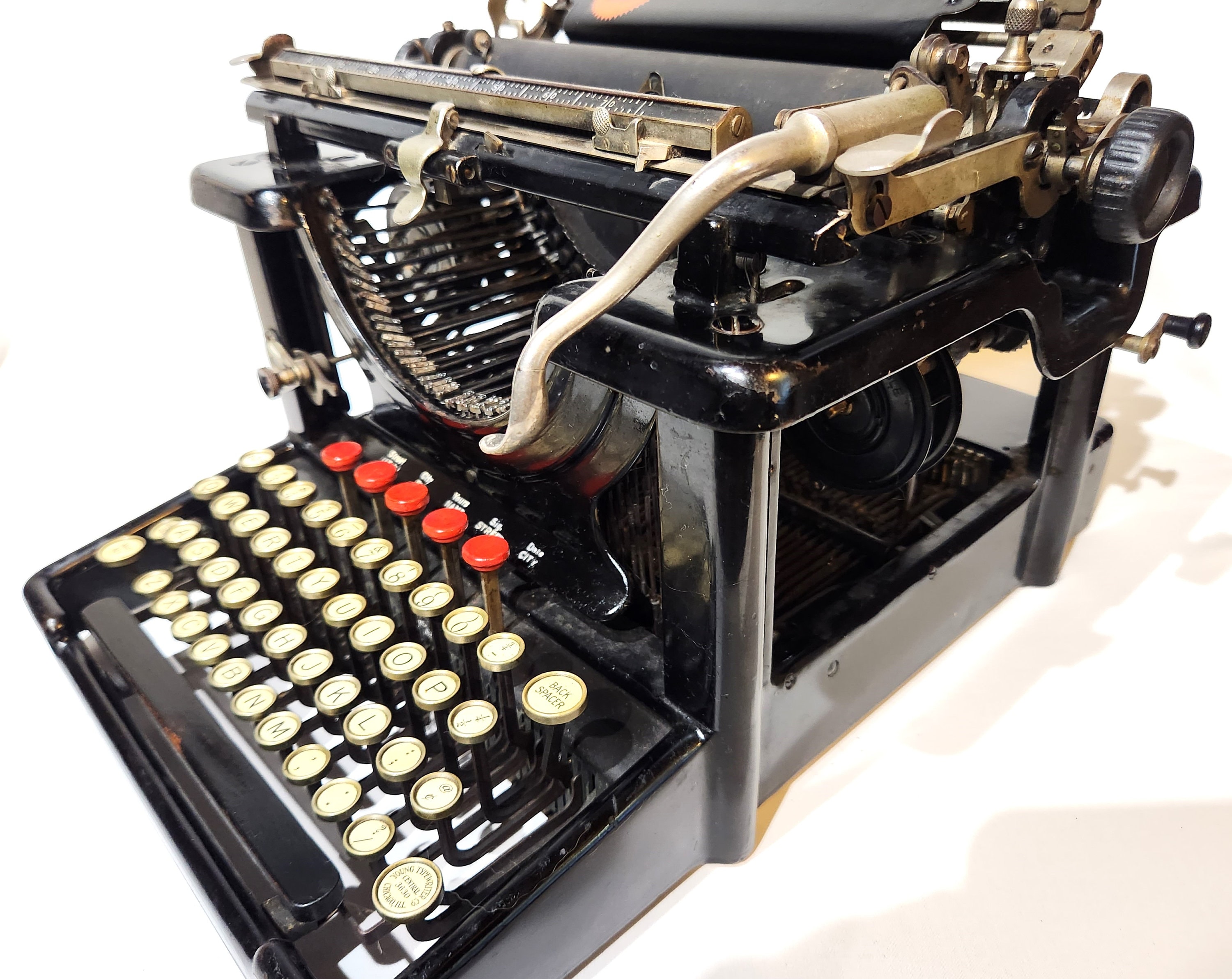 Antique 1915 Remington Standard No. 10 Typewriter Red Tab