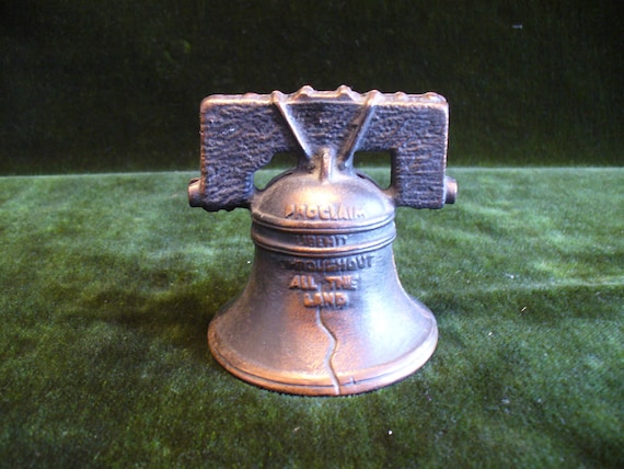 Vintage Coin Bank Arcade Company Cast Iron Liberty Bell Toy Bank 