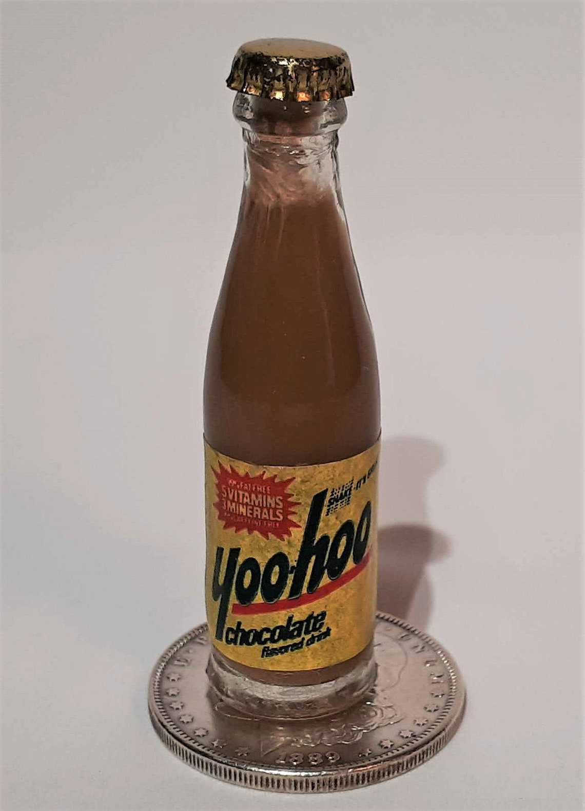 Vintage Three Inch Miniature Glass Yoohoo Cola Bottle Yoohoo