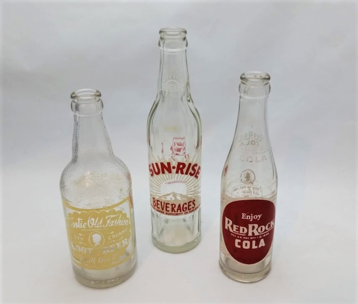 Vintage Antique Soda Pop Bottle Collection Frostie Root Beer Etsy
