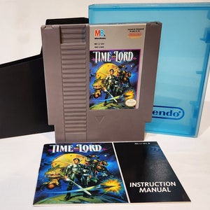 1990 Nintendo NES Time Lord Authentic Game Cartridge With Instruction Manual & OEM Nintendo NES Logo Clamshell Hard Case