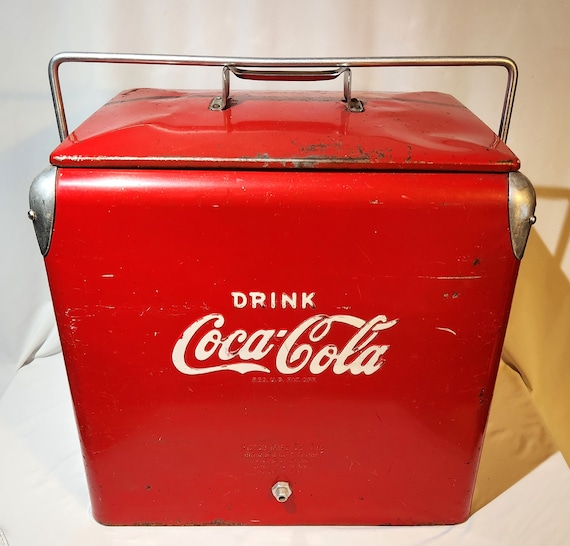 Original 1950s Coca Cola Cooler Action Manufacturing With Ice Tray