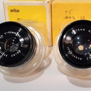 Vintage 35mm Enlarging Lens Prinz Enlarging Lens 50mm F 3.5 and Prinz Enlarging Lens 75mm F 3.5