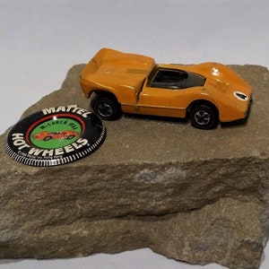 Vintage 1969 Hot Wheels McLaren M6A Orange Redline With Button
