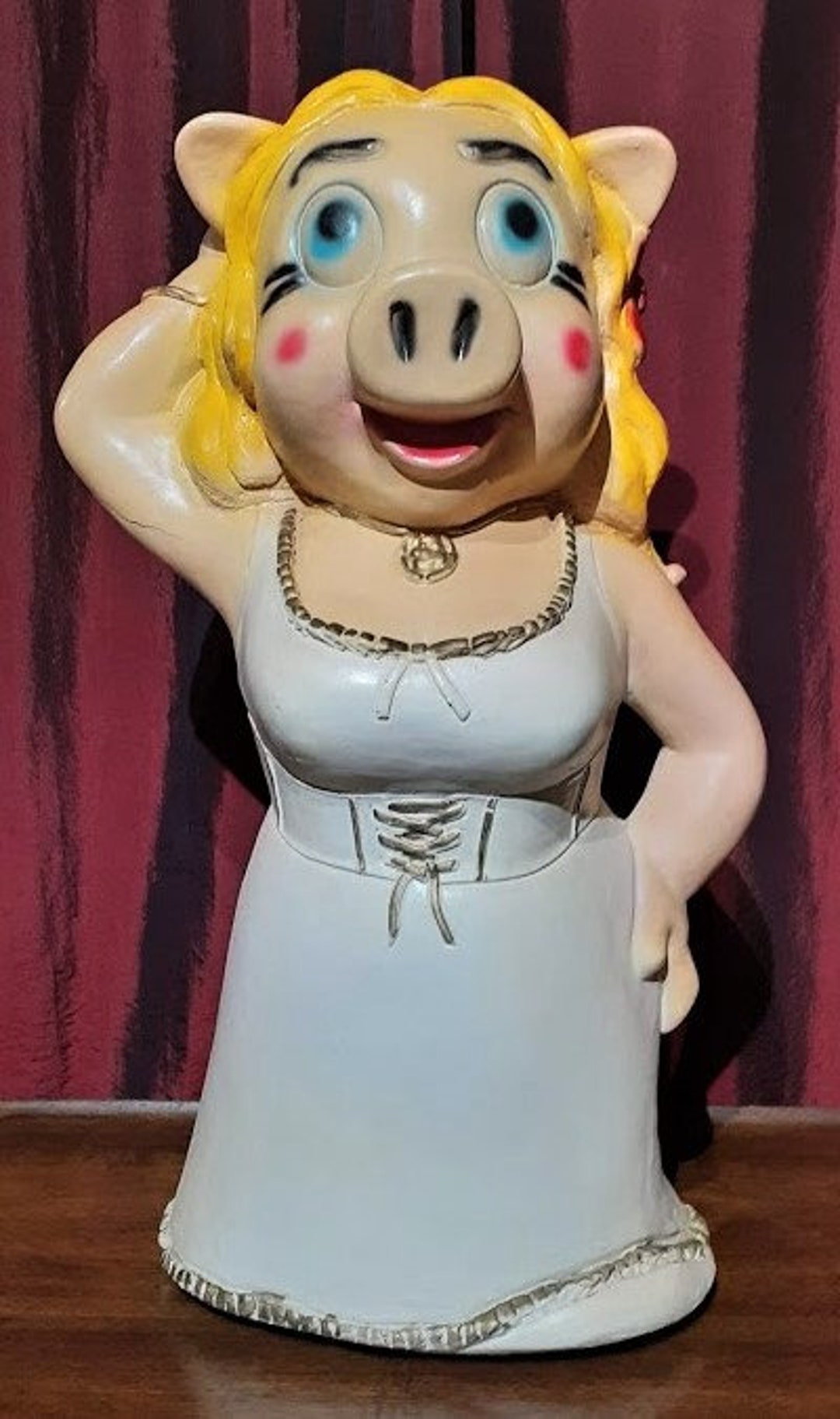Vintage 1980 ATOZ Productions Miss Piggy Ceramic Coin Piggy