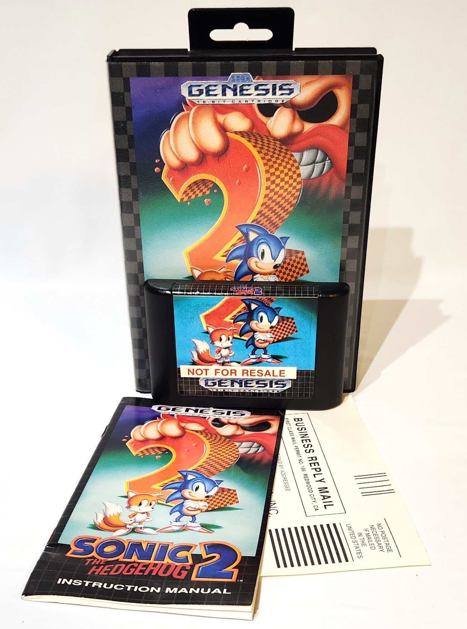 1992 SEGA Genesis Sonic the Hedgehog 2 Not for Resale Authentic