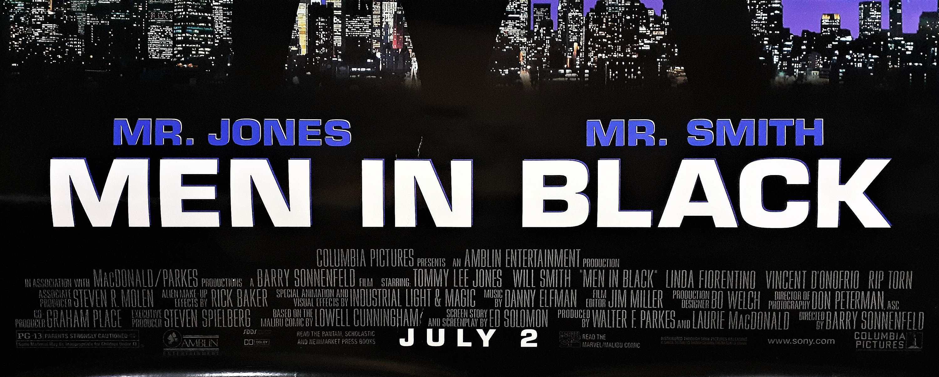 Authentic Original 1997 Men in Black Double Sided Movie Poster 39.75” X ...