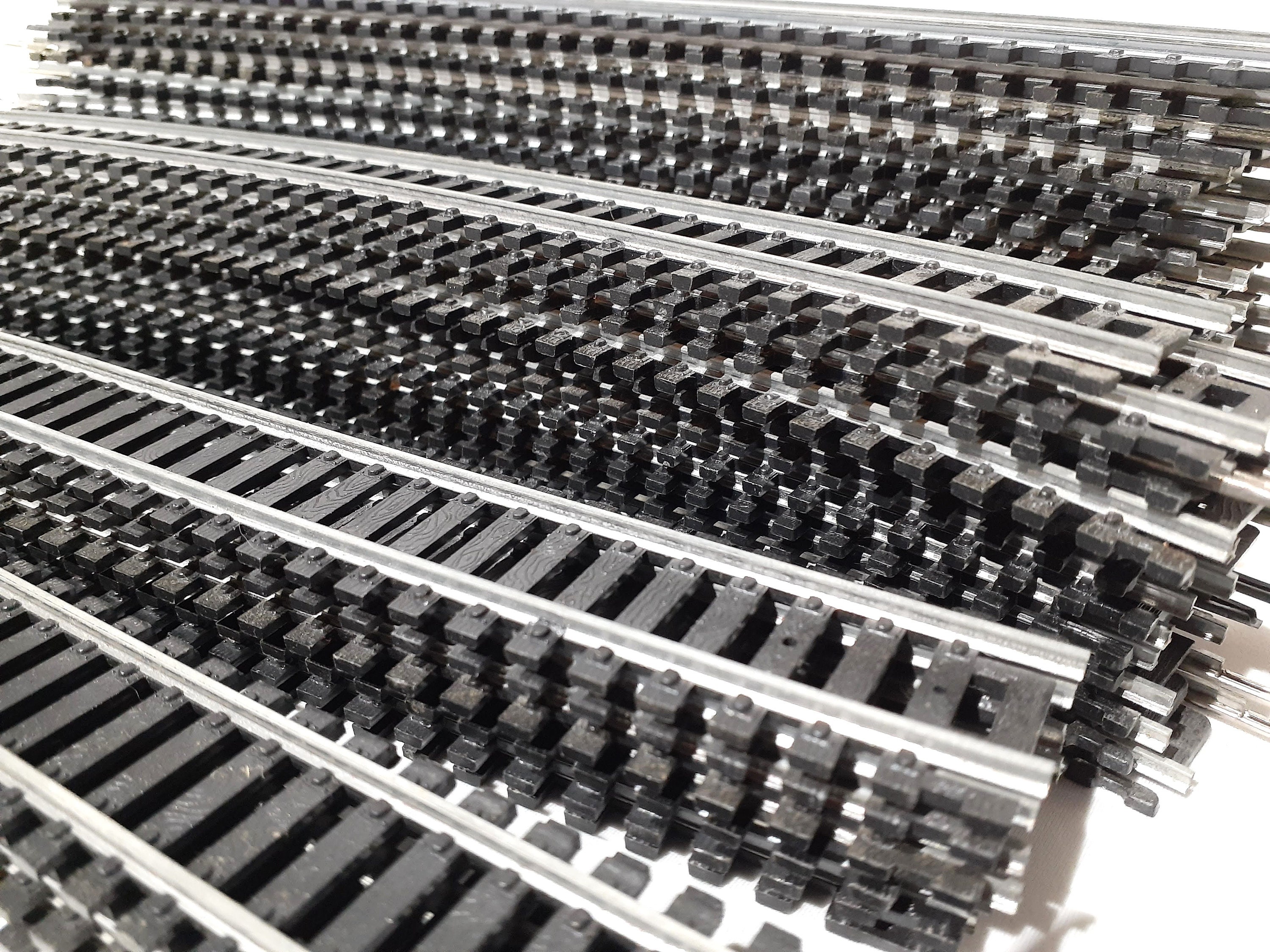 Vintage Silver Steel HO Scale Model Railroad Track Train Track Large ...