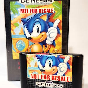 1991 SEGA Genesis Sonic The Hedgehog Not For Resale Authentic Game Cartridge In Box