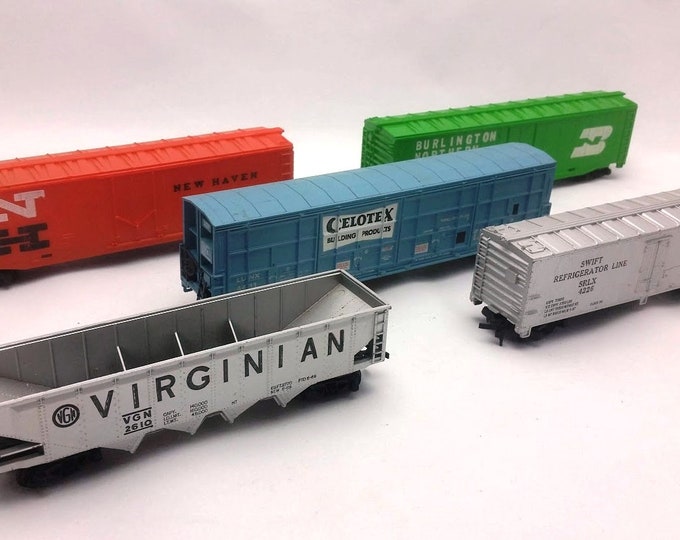 Vintage Tyco Train Car Collection Set of Five Tested Etsy