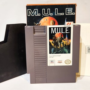 1990 Nintendo NES M.U.L.E. Authentic Game Cartridge In Box With Instruction Manual & Nintendo Inner Sleeve Box