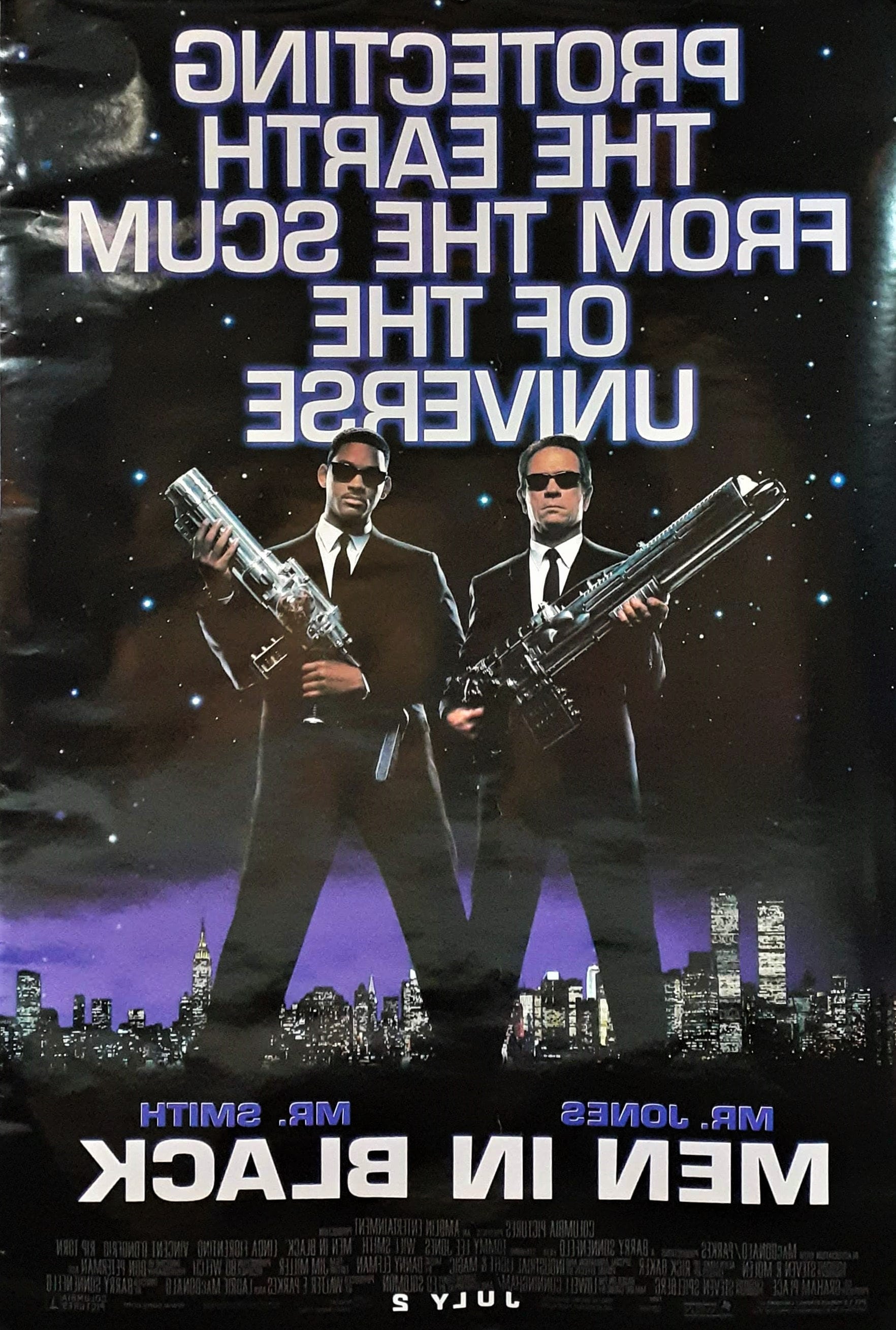 Authentic Original 1997 Men in Black Double Sided Movie Poster 39.75” X ...