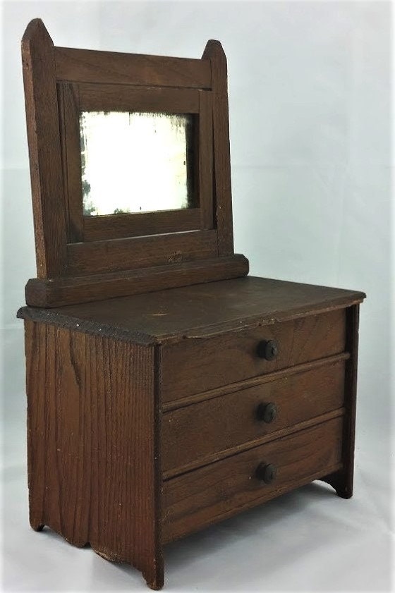Antique 1890 Handmade Solid Oak Eastlake Doll Dresser Folk Art Etsy