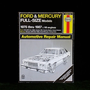 Vintage Haynes Ford And Mercury Full Size Models 1975 Thru 1987 V8 Engines Repair Manual 36036 754