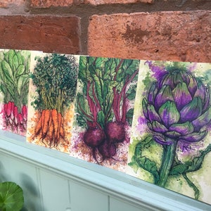 Paquet de cartes de voeux de légumes
