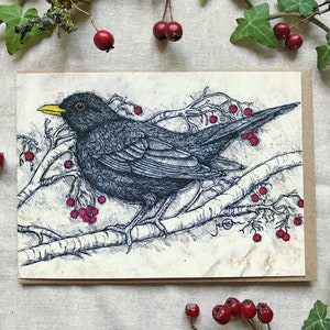 Blackbird Greetings Card