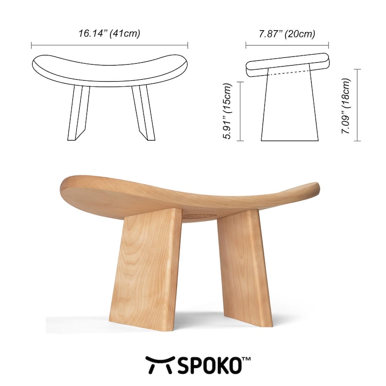 SPOKO™ Meditation Bench, TRAVEL VERSION, The Original Kneeling Stool, Posture Certified, Best Chair, Low Seat for Yoga, Prayer, Seiza & Kids image 2