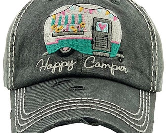 happy camper ball cap