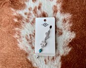 Western Cactus, Thunderbird Semi Stone Ear Pin