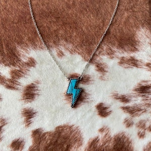 Stone Lightning Bolt Necklace