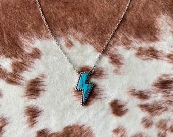 Stone Lightning Bolt Necklace