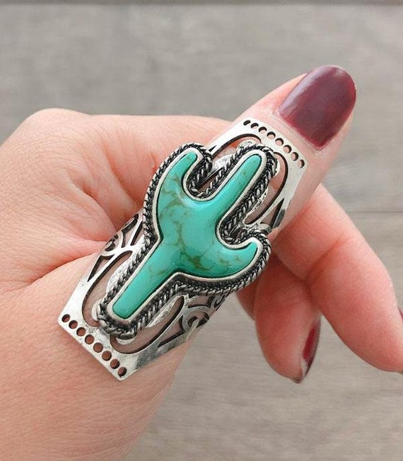 Turquoise cactus deals ring