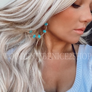 Stone Hoop Earrings