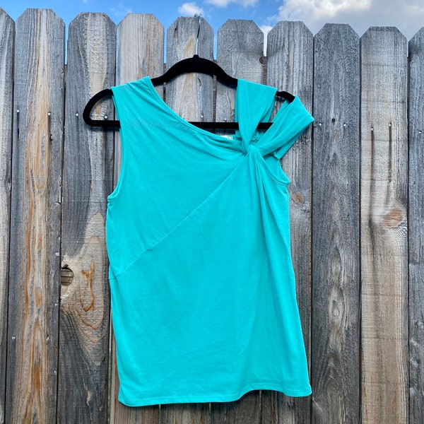 Cotton Span Band Detailed Open Shoulder Top-Mint