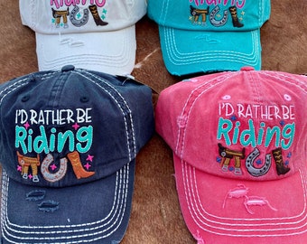 I'd Rather Be Riding Hat - Etsy