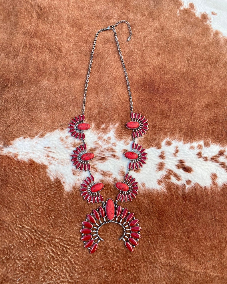 Western squash blossom necklace Clearance